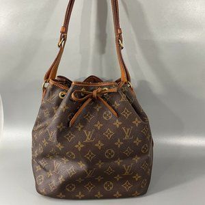 Authentic LOUIS VUITTON Petit Noe Drawstring Shoulder Bag